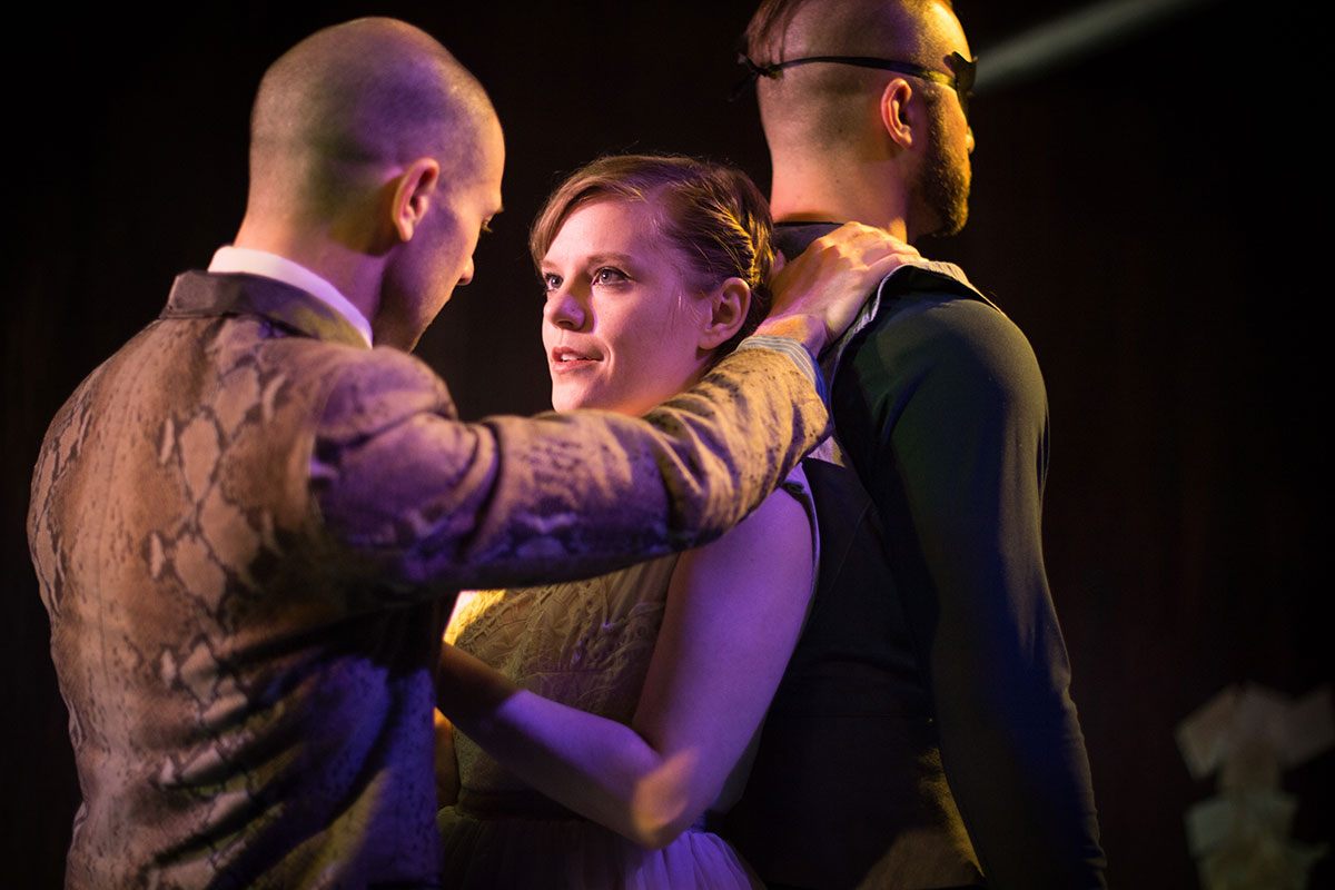 Eurydice at BoHo Theatre [Adam Kander, Amanda Jane Long, and Adam Thatcher]